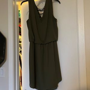Olive green mini dress
